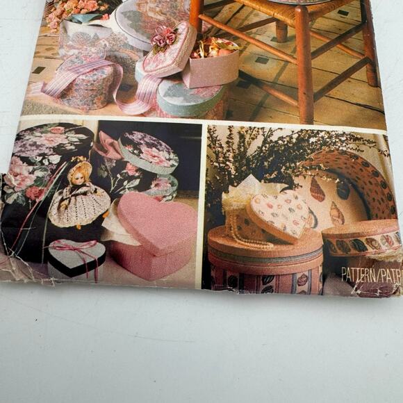 Uncut Better Homes Butterick 6656 Fabric Box Pattern 1988 Round Oval Heart Shape - Picture 5 of 8